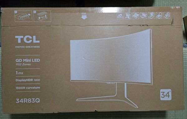 TCL 量子ドット Mini LED モニター 34インチ 34R83Q