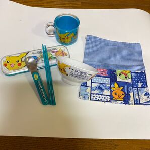 ポケモン 箸&スプーンセット コップ 袋 と未使用のお茶碗(プラスチック)