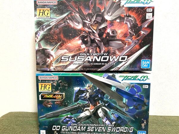 HG 1/144 ダブルオーガンダム セブンソード/G & HG 1/144 スサノオ セット新品未組み立て品