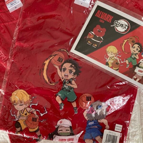 アルバルク東京 鬼滅の刃 tシャツ 1点 Sサイズ 新品 未開封 バスケ コラボ Bリーグ 煉獄杏寿郎 ポストカードのおまけつき