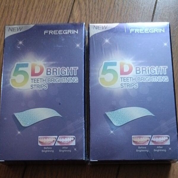 FREEGRIN 5D BRIGHT TEETH STRIPS ホワイトニングシート ホワイトニング 14日分 28枚入 2箱