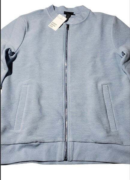 &m コットン フライトジャケット ブルー M zara gap amazon ユニクロ 無印uniqlo ships アローズ