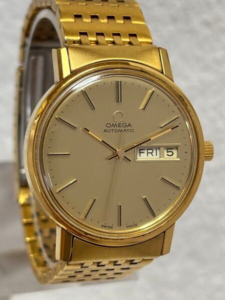【美品】OMEGA オメガ 自動巻き【166.0206】デイデイト cal.1022 純正ベルト 1193【稼働品】メンズモデル