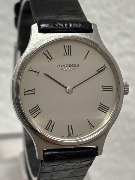 【美品】LONGINES ロンジン 手巻き【847 4427】純正尾錠 文字盤:シルバー【動作状況:良好】メンズモデル