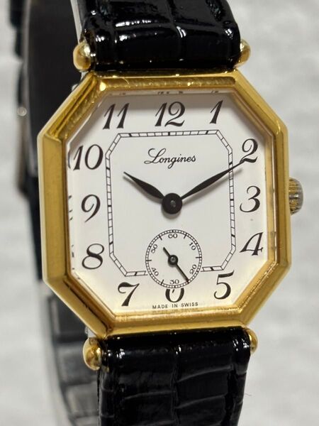 【美品】LONGINES ロンジン オクタゴン 手巻き 文字盤:ホワイト【動作状況:良好】レディースモデル