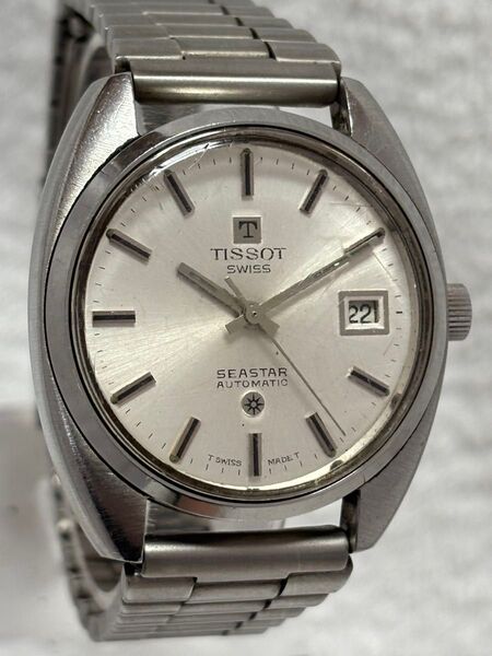 TISSOT ティソ シースター 自動巻き デイト 文字盤:シルバー【動作状況:良好】メンズモデル