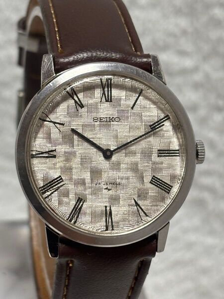 【美品】SEIKO セイコー シャリオ 手巻き【2220-0180】文字盤:シルバー【動作状況:良好】メンズモデル