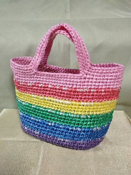 トートバッグレインボーカラー ハンドメイド