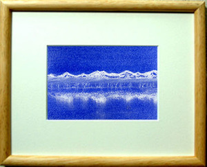 Art hand Auction Nr. 7274 Schneebedeckte Bergkette / Chihiro Tanaka (Vier Jahreszeiten Aquarell) / Kommt mit einem Geschenk, Malerei, Aquarell, Natur, Landschaftsmalerei