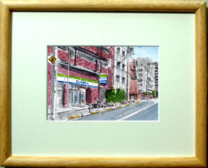 Art hand Auction № 7285 Family Mart в Ютацудзака (Коисикава)., Бункё-ку) / Тихиро Танака (Акварель «Времена года») / В подарок, Рисование, акварель, Природа, Пейзаж