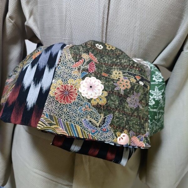 大人の兵児帯半幅帯ハンドメイド澪着物リメイク