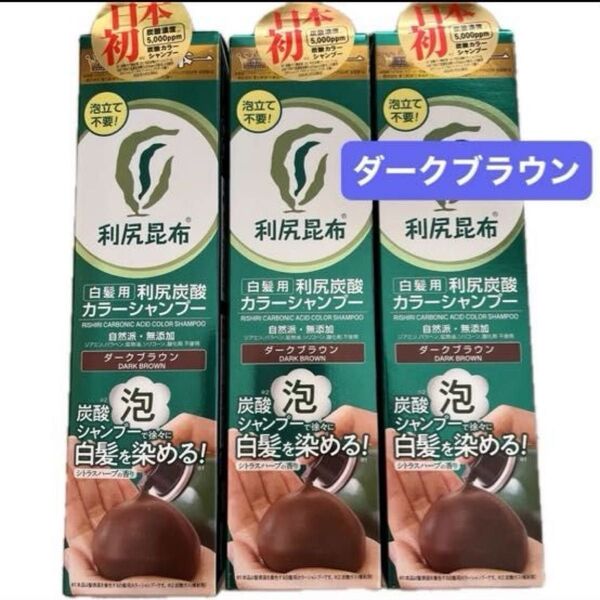 【土曜まで限定価格】利尻昆布白髪用利尻炭酸カラーシャンプー3本
