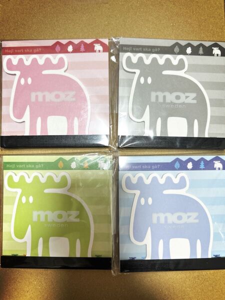 【新品4冊】moz モズ スクエアダイカットメモ帳 4色