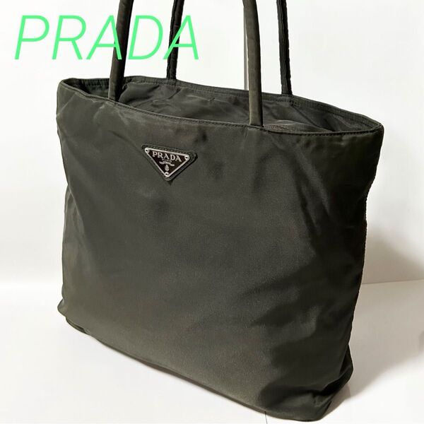 PRADA プラダ テスートナイロン トートバッグ カーキ