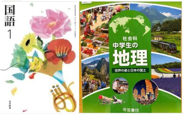 光村図書国語1◇社会科中学生の地理◇帝国書院『2冊セット』最新版2025年