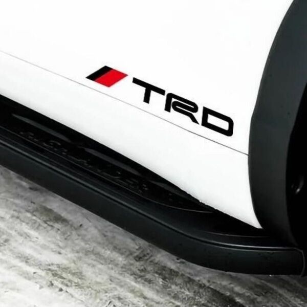2枚セット TRD トヨタ TOYOTA ステッカー デカール 30cm サイド ウインドウ ブラック 黒 GR e
