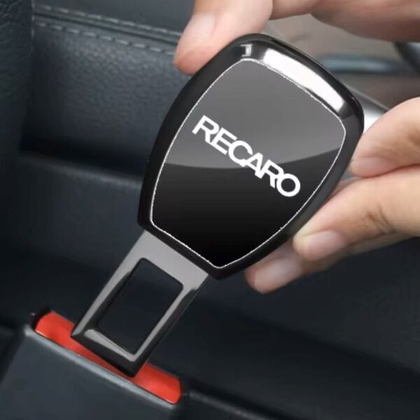 RECARO レカロ シートベルト エクステンダー 延長 バックル ミラー仕上げ ワンプッシュボタン ガンブラック 黒 n