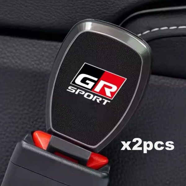 2個 GR SPORT トヨタGAZOO Racing シートベルトエクステンダー 延長バックル レザー仕様 ブラック TRD r
