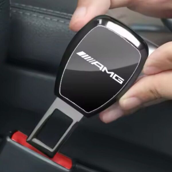 Mercedes-Benz メルセデスベンツ AMG シートベルト エクステンダー 延長バックル ミラー仕上 ワンプッシュ 黒 s