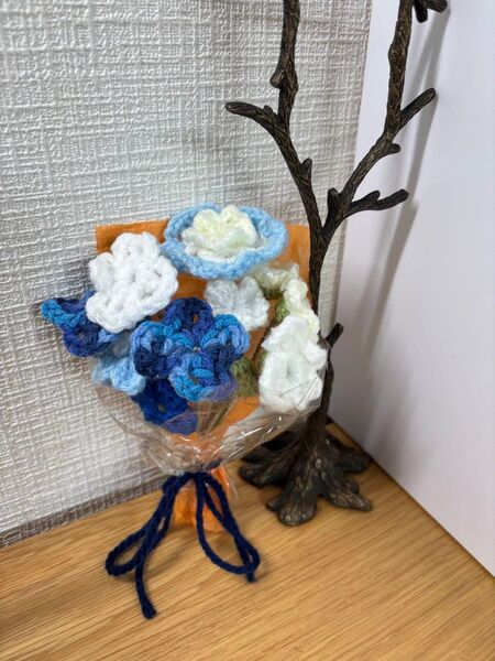 枯れない花束 父の日 ハンドメイド 手編み 毛糸 ブーケ ハンドメイド 手編み かぎ編み