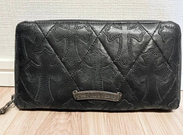 正規超美品!クロムハーツ キルティングレザーウォレット 財布