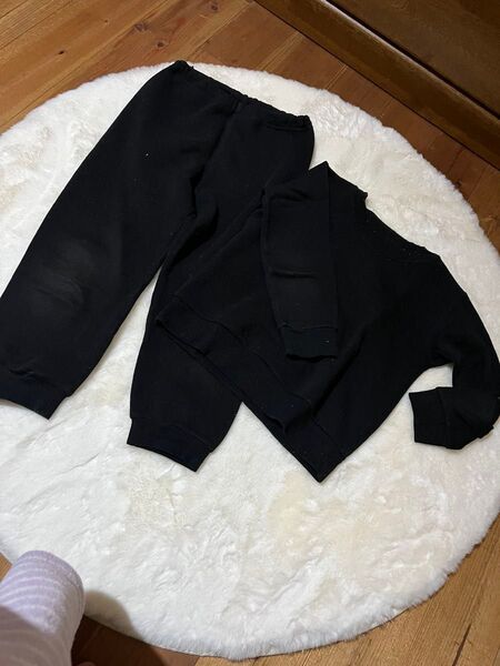 子供部屋着 110 黒 上下 西松屋 男女兼用