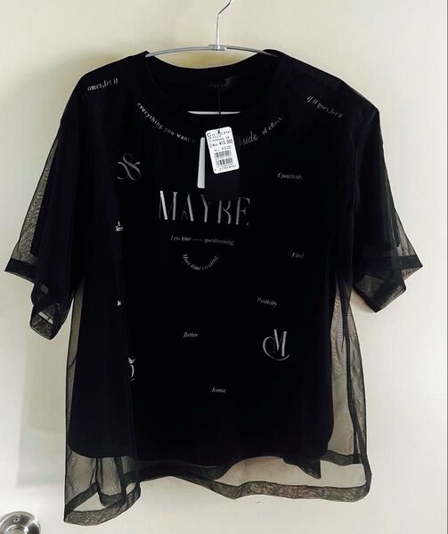 ヤマダヤ スコットクラブ チュールレイヤードロゴT シャツ Tシャツ ブラック 新品 タグ付き 定価13000円