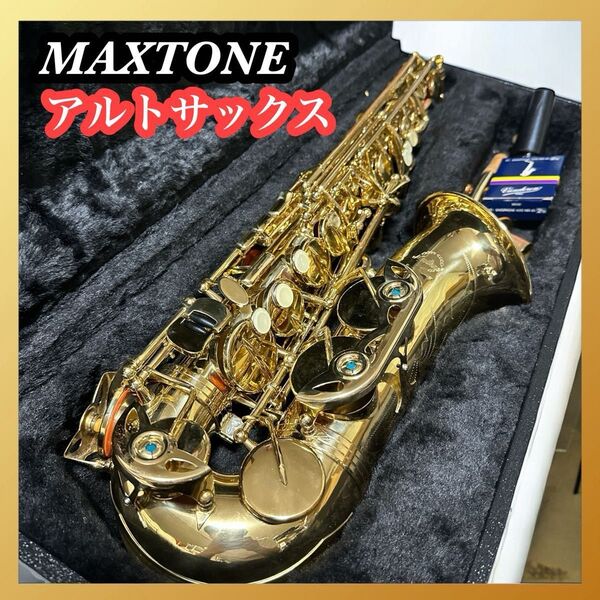 MAXTONE アルトサックス saxophone ゴールドラッカー ハードケース付き マックストーン