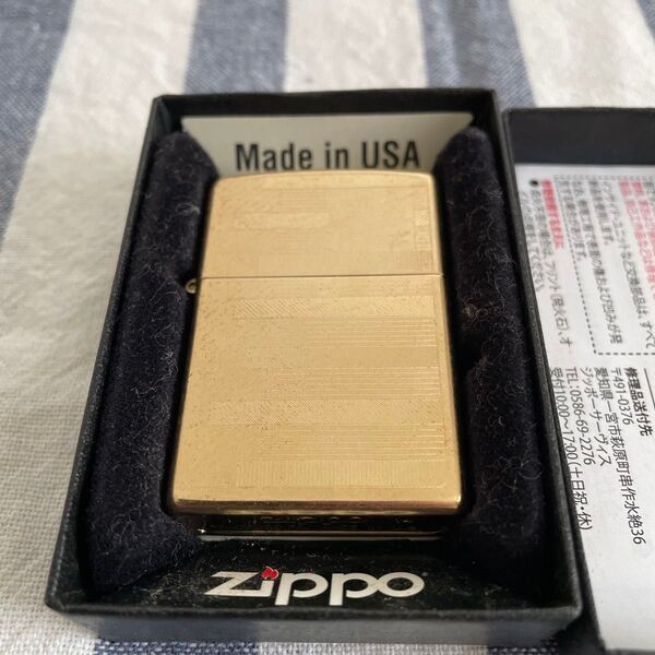 Zippo ジッポー ゴールド 2014年製 オイルライター 新品未使用 箱付き