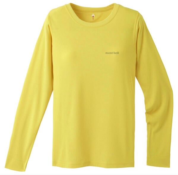 【美品】mont-bell モンベル ウイックロン ロンT 長袖 イエロー黄色 レディース サイズM