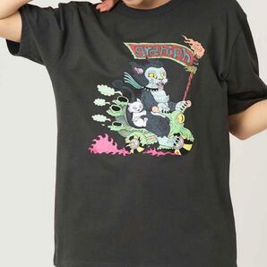 【美品】グラニフ 石黒亜矢子 バイカーキャット Tシャツ チャコールグレー 男女兼用 サイズS