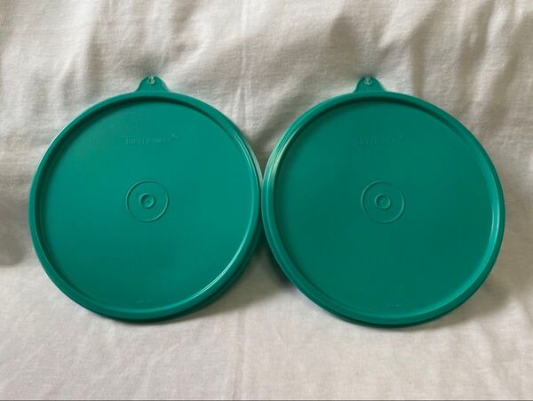 【新品】タッパーウェア ハンディボウル用 丸型 シール 蓋のみ グリーン 二枚セット