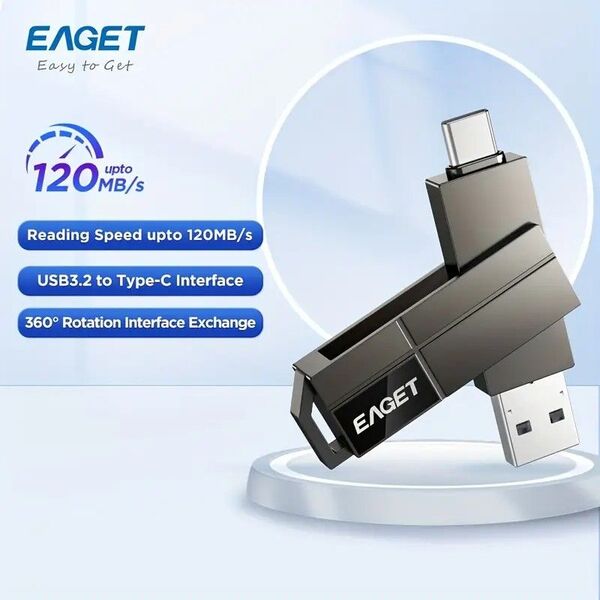 EAGET 512GB USBメモリ Type-C Type-A 2in1 USB3.2