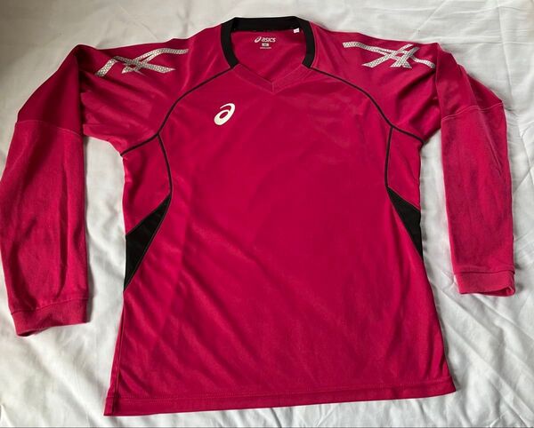 asics アシックス 長袖シャツ ピンク Mサイズ スポーツウェア USED