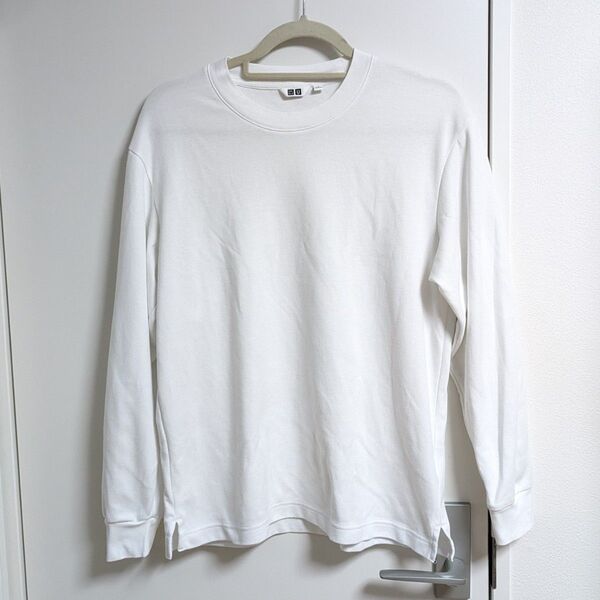 UNIQLO U エアリズムコットンクルーネックTシャツ 白 M 長袖シャツ ホワイト ユニクロユー カットソー 無地