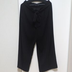 ZARA リボン付き ワイドパンツ ガウチョパンツ 黒 s mex26