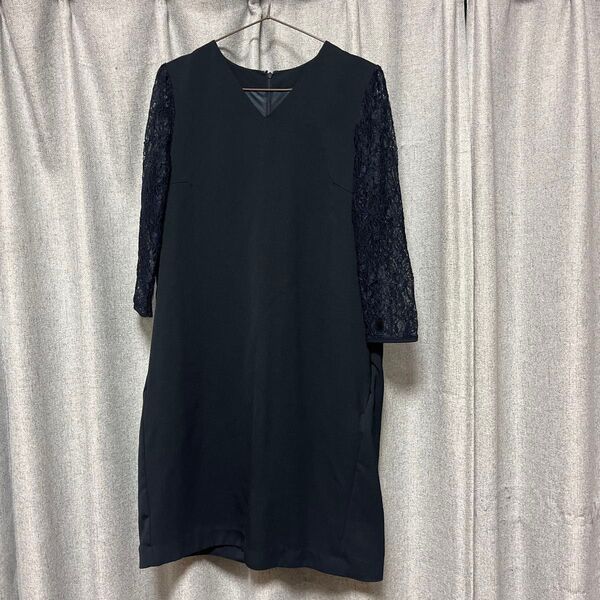 green label relaxing レース ワンピース ネイビー