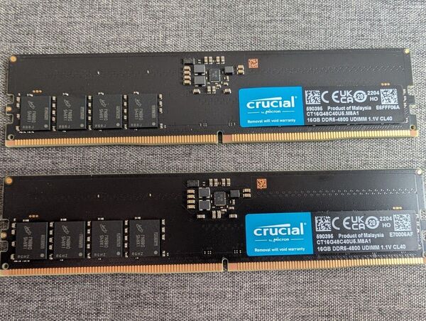 クルーシャル Crucial DDR5-4800 UDIMM1.1V CL40 32GB(16GB×2) デスクトップPC用メモリ