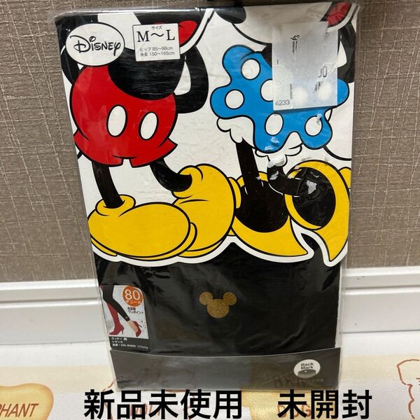 Disney ミッキーマウス レギンス 80デニール M〜L 黒 新品未開封