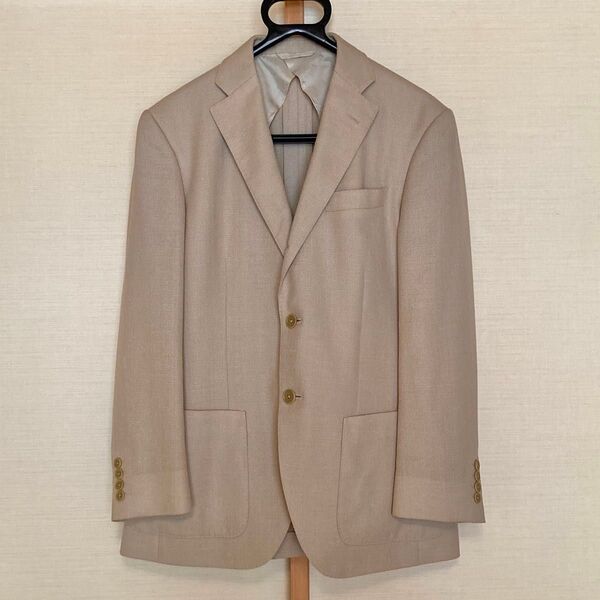 美品 BELLUMORE ベルモーレ テーラード ジャケット シングルジャケット 段返り A4 Sサイズ 麻絹混 春夏用