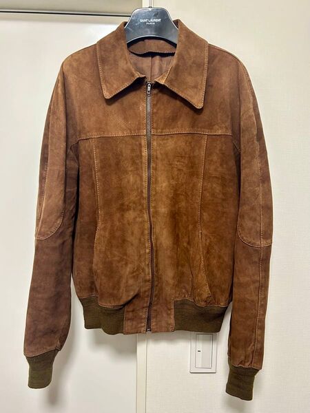 奇跡 エディスリマン着用同型 Vマガジン レザージャケット 70s ビンテージ スエード ブルゾン