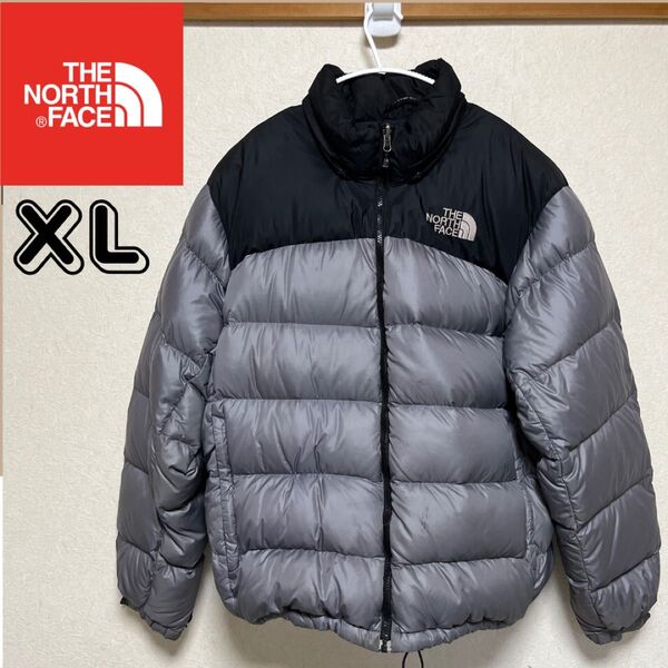 THE NORTH FACE ダウンジャケット 700フィル グレー XLメンズ ヌプシ ノースフェイス