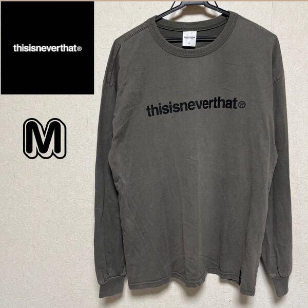 thisisneverthat ロンT 長袖Tシャツ Mサイズ グレー ロゴ入り
