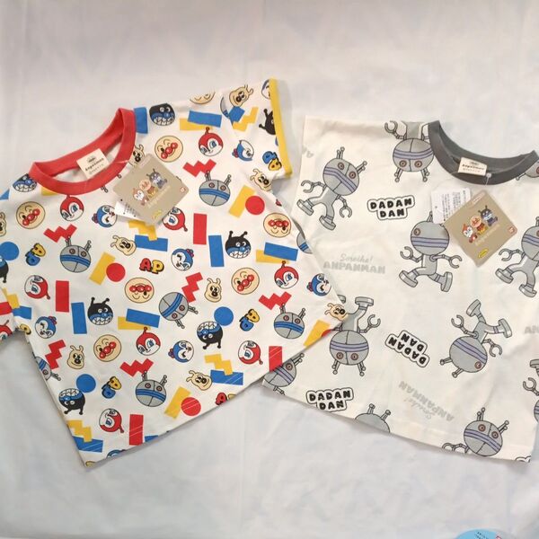 来たる夏! 90cm アンパンマン Tシャツ 半袖 男の子 総柄 Tシャツ セット新品 箸 保育園 幼稚園 お弁当 ランチ新品