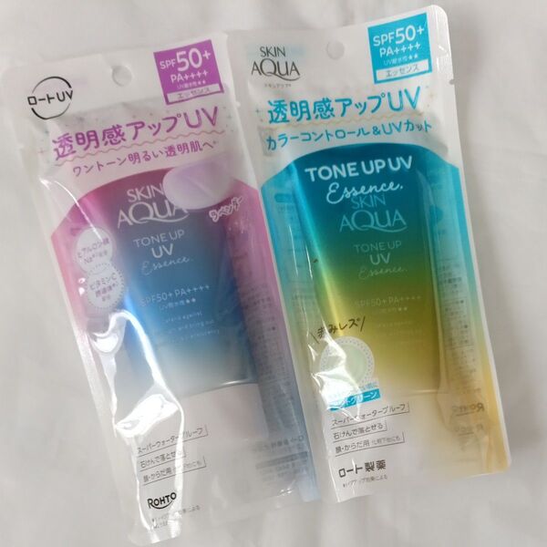 スキンアクア (SKIN AQUA) トーンアップ UV エッセンス 日焼け止め ラベンダーカラーSPF50+/PA+++ 2個