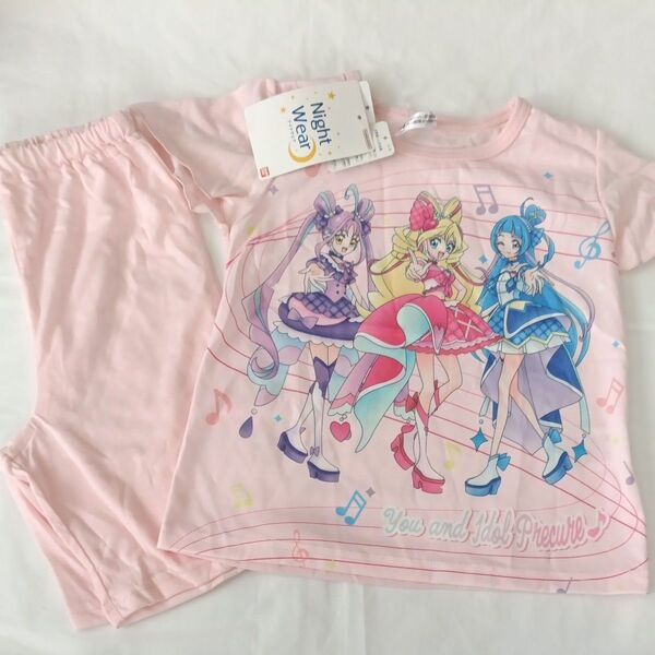 110センチ キミとアイドルプリキュア パジャマ パジャマ ピンク 半袖Tシャツ ナイトウェアパジャマ 保育園 幼稚園