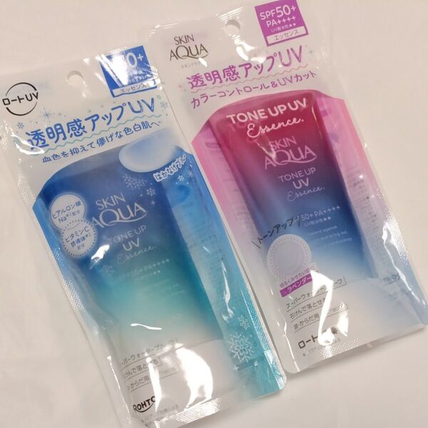 スキンアクア (SKIN AQUA) トーンアップ UV エッセンス 日焼け止め ラベンダーカラーSPF50+/PA+++ 2個