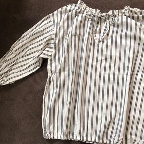 Live in comfort 美品 前後2WAY ネックギャザートップス 綿100%
