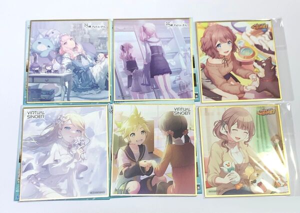 プロジェクトセカイ ミニ色紙 暁山瑞希 鏡音リン 鏡音レン 望月穂波 6点セット