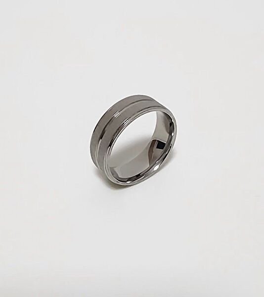 メンズ ステンレススチール マット仕上げ シルバーカラー リング 指輪 シンプル カジュアル ファッション アクセサリー 24号